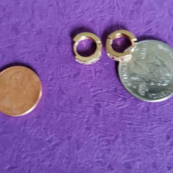 Kinitial Gold  Plated Colorful Classic Hoop Baby C - Picture 4 of 5